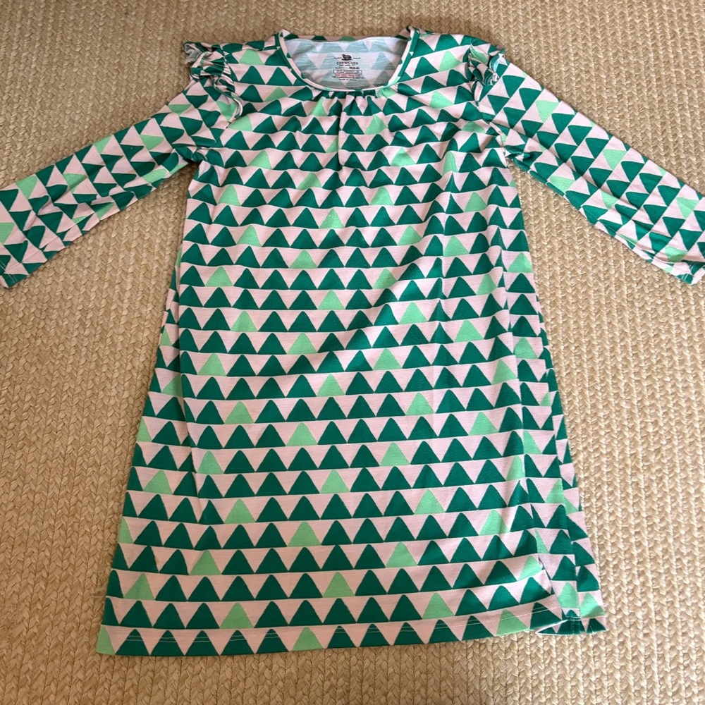Crewcuts Green Triangle Ruffle Nightgown 8/9